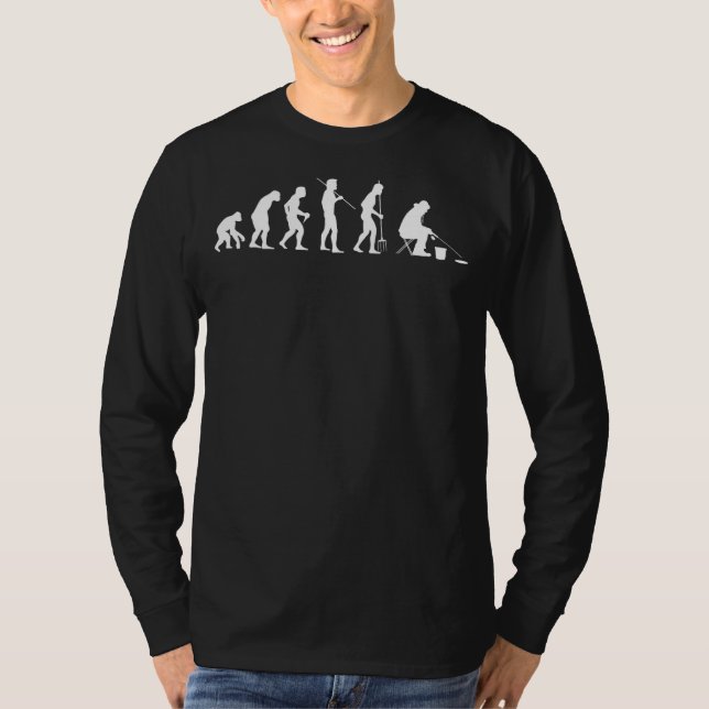 Eisfischerei Evolution Eisfischerei T-Shirt (Vorderseite)