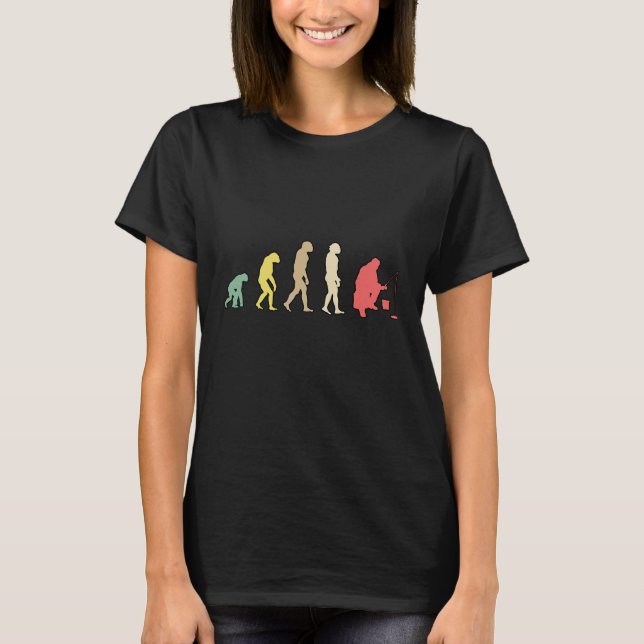 Eisfischerei Evolution Eisfischerei T-Shirt (Vorderseite)