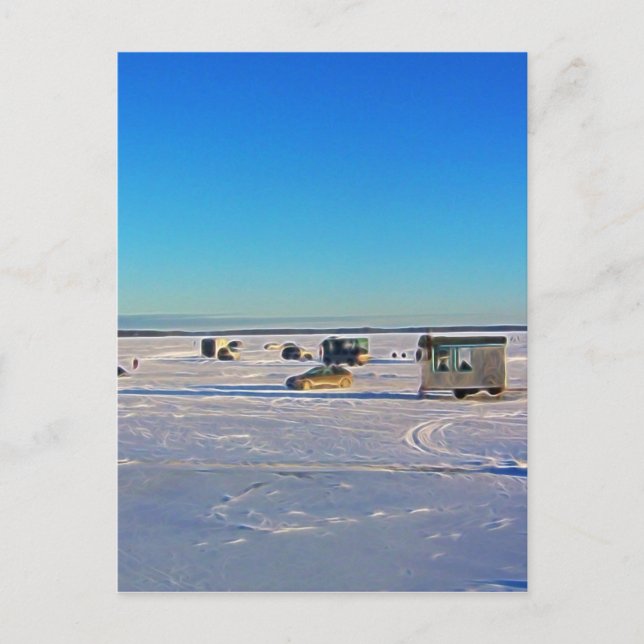 Eisfischerei Postkarte (Vorderseite)