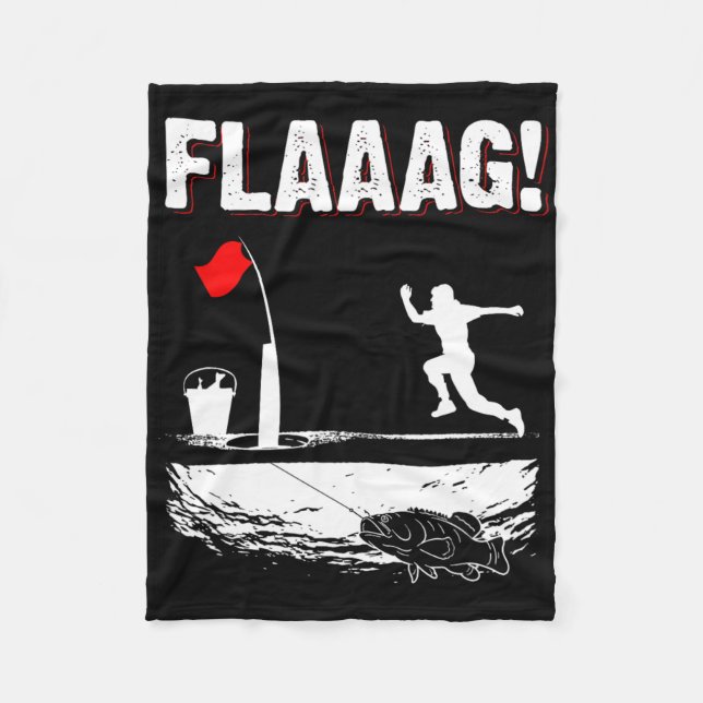 Eisfischerei-Spitzen-Flagge für Eisfischerei-Flagg Fleecedecke (Vorderseite)