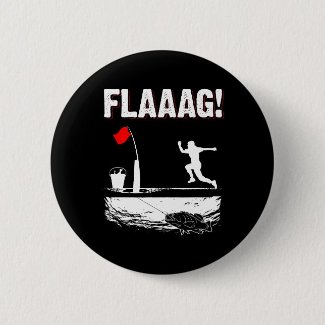 Eisfischerei-Spitzen-Flagge-Lauf für Eisfischerei- Button (Vorderseite)