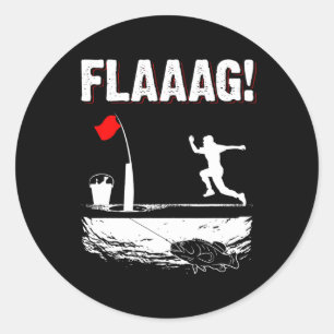 Eisfischerei-Spitzen-Flagge-Lauf für Eisfischerei- Runder Aufkleber