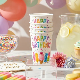 Eisgeburtstagsfeier Sommer Geburtstag Pappbecher