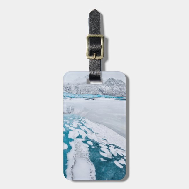 Eisgefrorenes Gletschereis, Island Gepäckanhänger (Vorderseite vertikal)