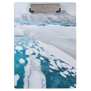 Eisgefrorenes Gletschereis, Island Klemmbrett
