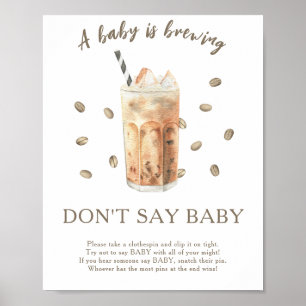 Eisgekühlter Kaffee-Baby-Party - Nicht Baby sagen Poster