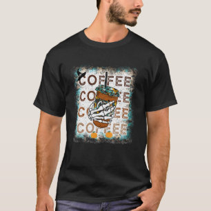 Eisgekühlter Kaffee Hand Skelett Trinken Halloween T-Shirt
