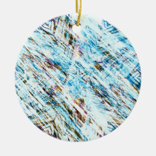 Eisgestresster Winter gestreift Keramik Ornament