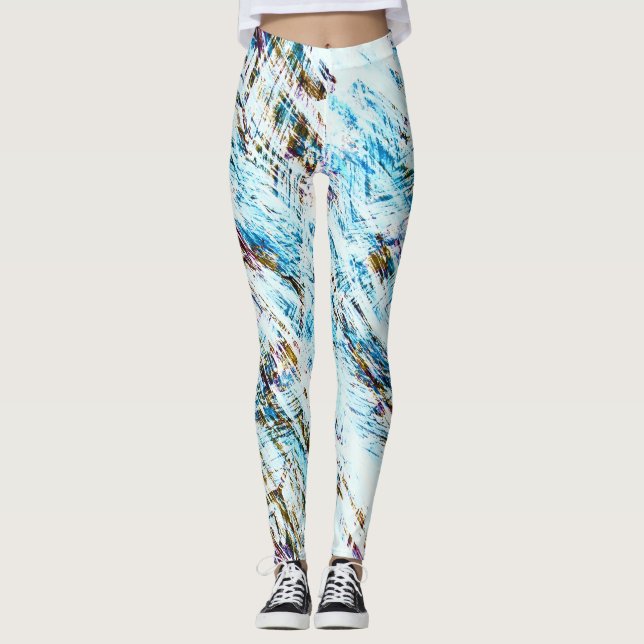 Eisgestresster Winter gestreift Leggings (Vorderseite)