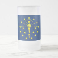 Eisglas-Tasse mit Flagge von Indiana, USA