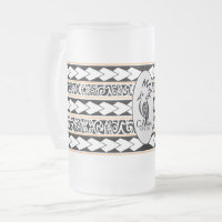 Eisglas-Tasse. Tribal Ethnic/Orange