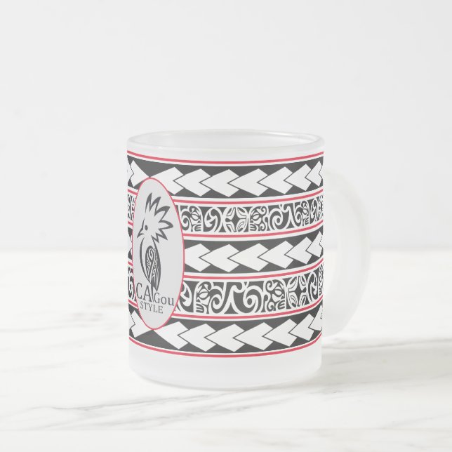 Eisglasmug Tribal Ethnic Mattglastasse (VorderseiteRechts)