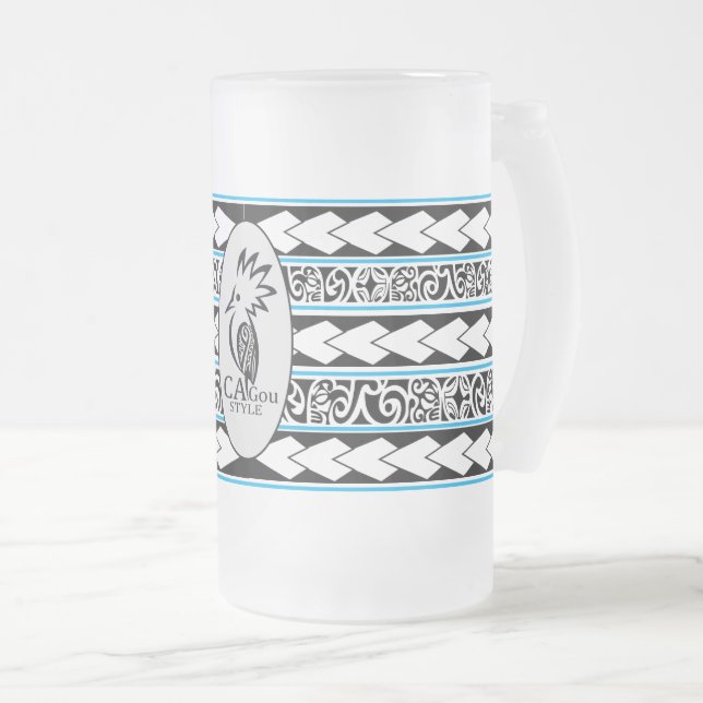 Eisglastasse. Ethnic/Blue Sky Mattglas Bierglas (VorderseiteRechts)