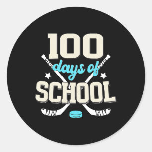 Eishockey 100 Tage der Schule 100. Schultag Runder Aufkleber