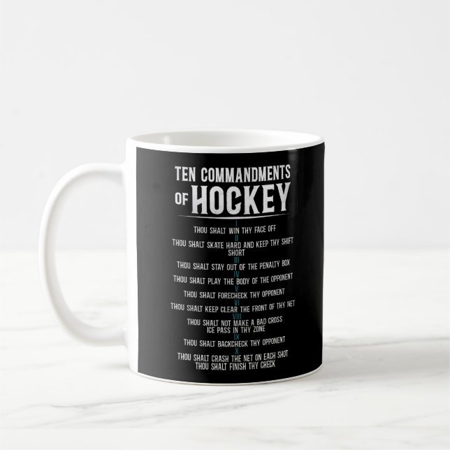 Eishockey 10 Gebote Hockey Vintag Kaffeetasse (Links)