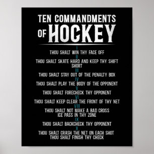 Eishockey 10 Gebote Hockey Vintag Poster