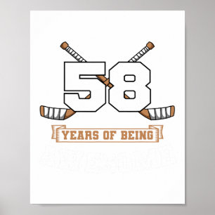 Eishockey 58. Geburtstags-Sport-Themenparty Ziel T Poster