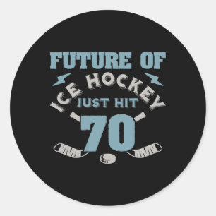 Eishockey 70. Geburtstag Future Player Puck Sport Runder Aufkleber