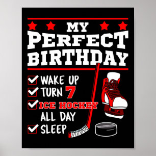 Eishockey 7. Perfekter Geburtstag Party Spieler Sp Poster