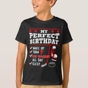 Eishockey 7. perfekter Geburtstagsparty-Spieler Sp T-Shirt