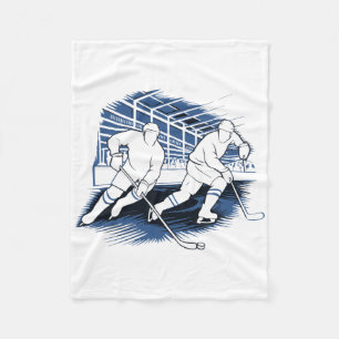 Eishockey-Action-Silhouetten-Grafik Fleecedecke