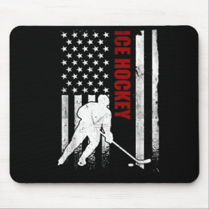 Eishockey Amerikanische Flagge Distressed USA Patr Mousepad