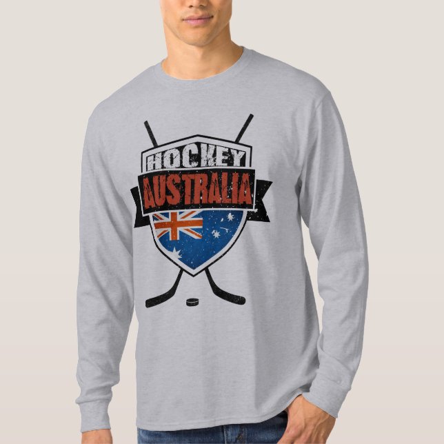 Eishockey Australier T - Shirt mit Name & Nummer (Vorderseite)