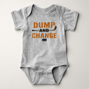 Eishockey-Baby-Bodysuit Orange Sticks zum Wegwerfe Baby Strampler
