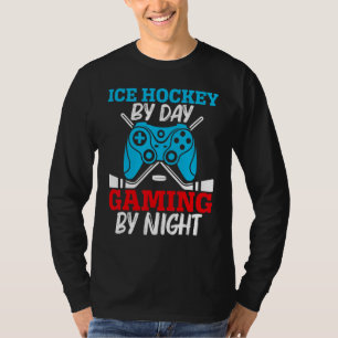 Eishockey bei Tag, Gaming bei Nacht Videospiel Kon T-Shirt