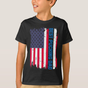 Eishockey-Bester-Dad-beim-Schuss-USA-Amerikanische T-Shirt