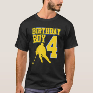 Eishockey Boy 4. Geburtstag Sport Player Coach Gr T-Shirt