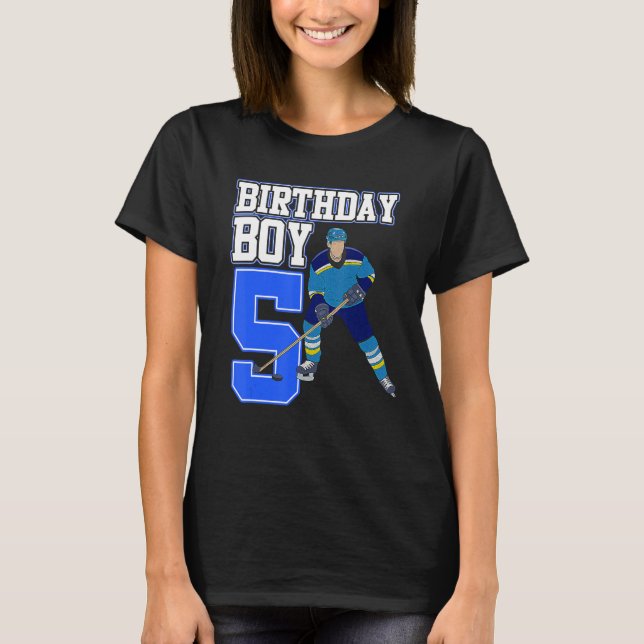 Eishockey Boy 5th Birthday Sport Player Coach Gr T-Shirt (Vorderseite)