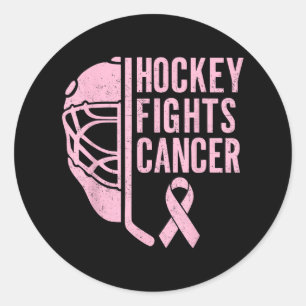 Eishockey Breast Cancer Awareness Player Pink Spo Runder Aufkleber