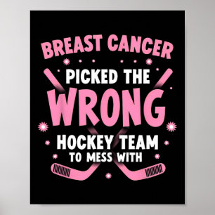 Eishockey-Brustkrebs-Krieger-Überlebender Poster