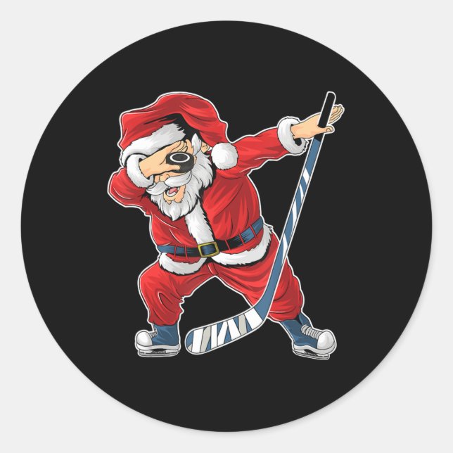 Eishockey Dabbing Santa Claus Hockey Spieler Chris Runder Aufkleber (Vorderseite)