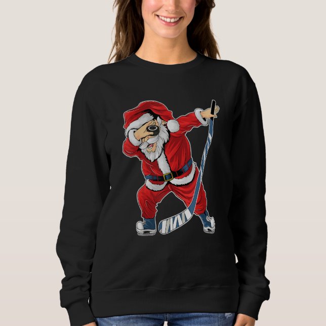 Eishockey Dabbing Santa Claus Hockey Spieler Chris Sweatshirt (Vorderseite)