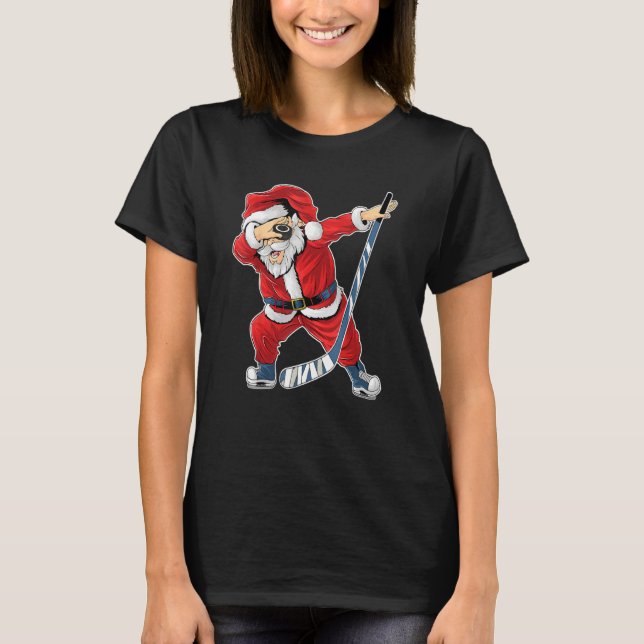 Eishockey Dabbing Santa Claus Hockey Spieler Chris T-Shirt (Vorderseite)