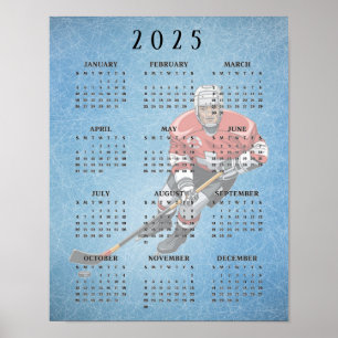 Eishockey-Design 2025 Kalenderposter Poster