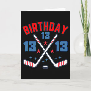 Eishockey Dreizehn Geburtstag Junge 13. Party Jung Karte