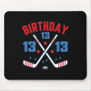 Eishockey Dreizehn Geburtstag Junge 13. Party Jung Mousepad