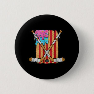 Eishockey-Eiscreme-Tropf-Jungen Amerikanische Flag Button