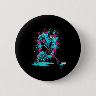 Eishockey-Eiscreme-Tropfen Nummer 3 Jungen 3. Gebu Button