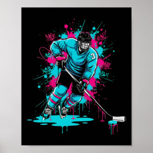 Eishockey-Eiscreme-Tropfen Nummer 3 Jungen 3. Gebu Poster