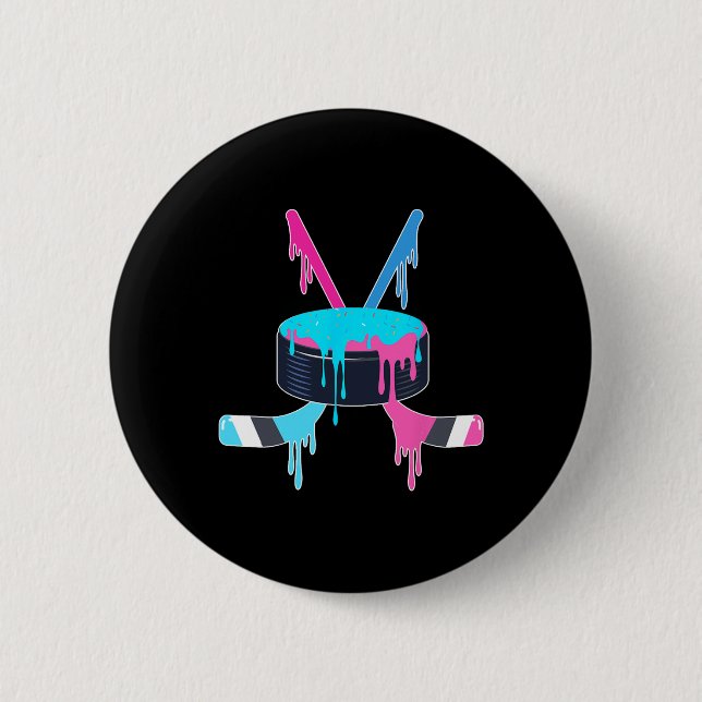 Eishockey-Eiscreme-Tropfspritzer Eishockey-Plakat Button (Vorderseite)