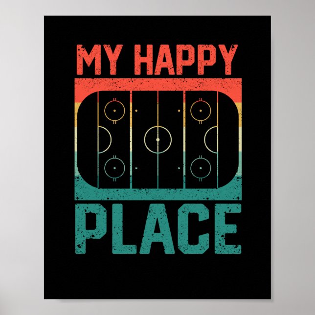 Eishockey Figur Skaten Eisbahn Winter Poster (Vorne)