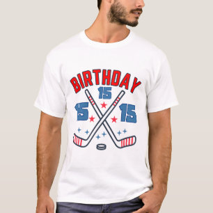 Eishockey Fünfzehn Geburtstag Junge 15. Party Jung T-Shirt