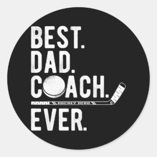 Eishockey für Männer - Bester Dad Coach Ever Daddy Runder Aufkleber