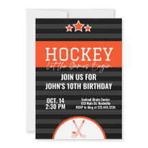 Eishockey Geburtstag Orange Black Strip
