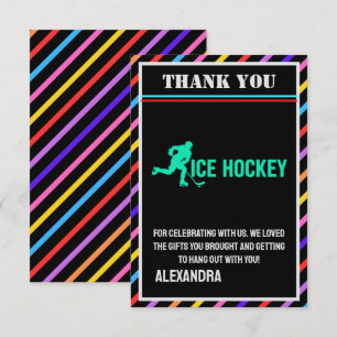 Eishockey-Geburtstagsfeier, Eishockey-Mädchen-Spie Dankeskarte