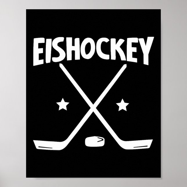 Eishockey - gekreuzte Schläger (1)  Poster (Vorne)